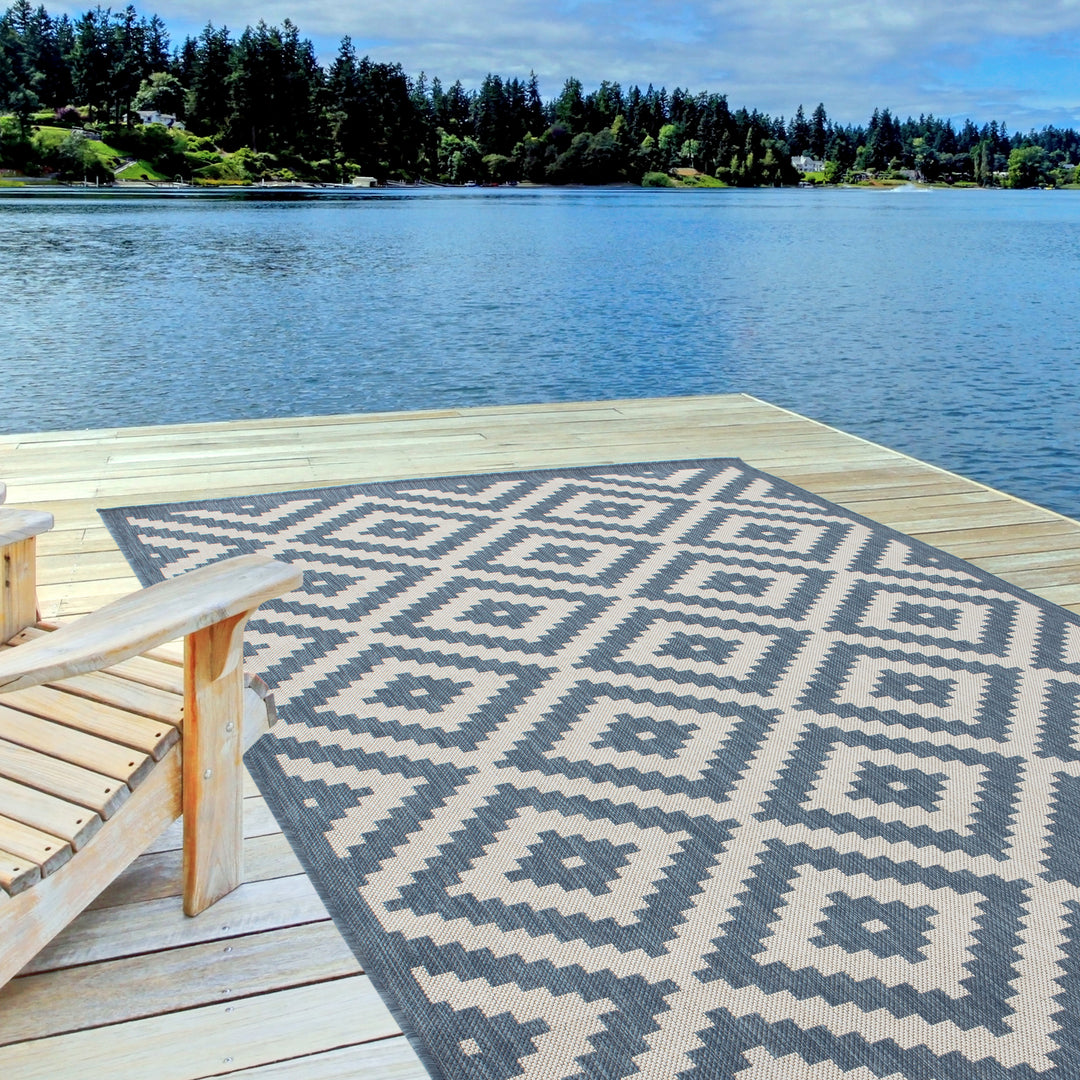 Ecology Collection Outdoor Rugs in Blue | 100blu - The Rugs