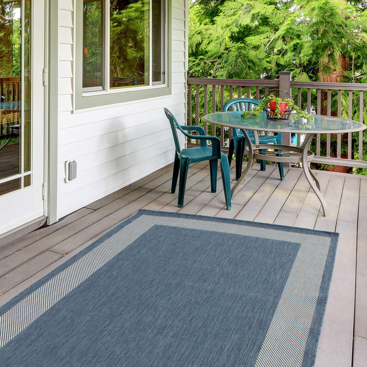 Ecology Collection Outdoor Rugs in Blue | 200blu - The Rugs