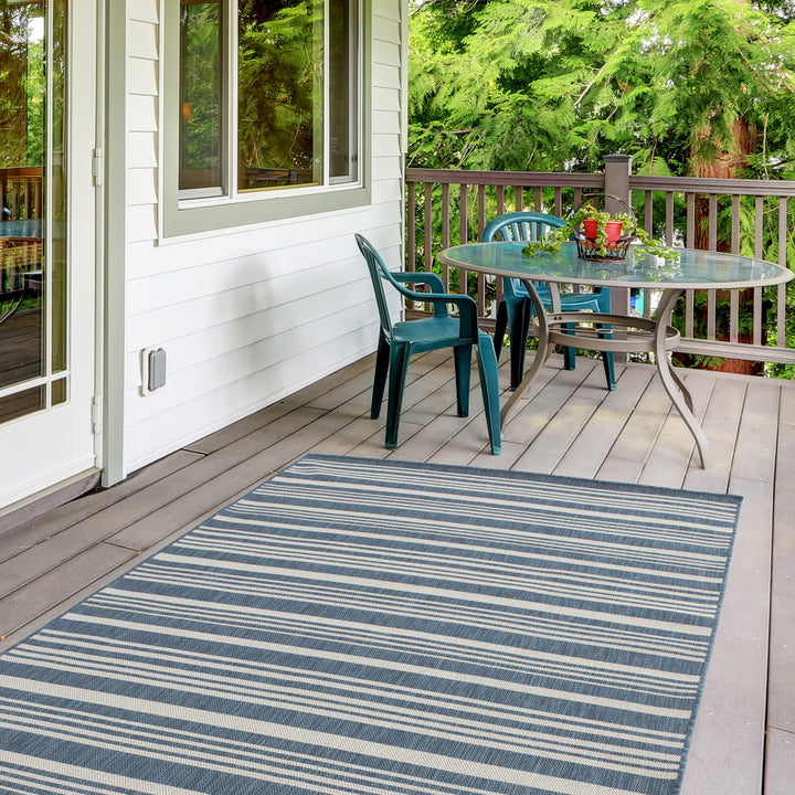 Ecology Collection Outdoor Rugs in Blue | 300blu - The Rugs