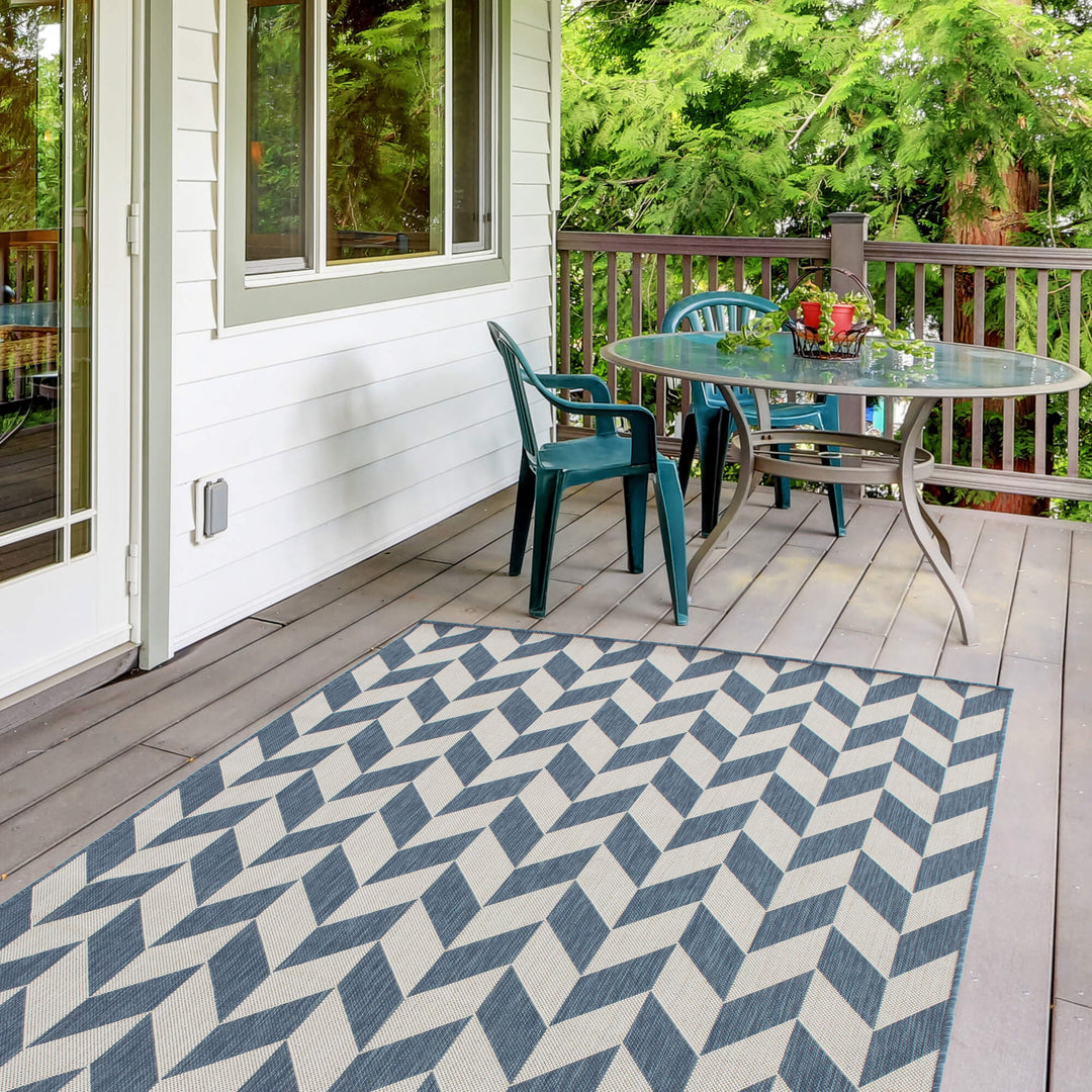 Ecology Collection Outdoor Rugs in Blue | 600Blu