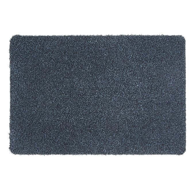 blue cotton plain washable mat