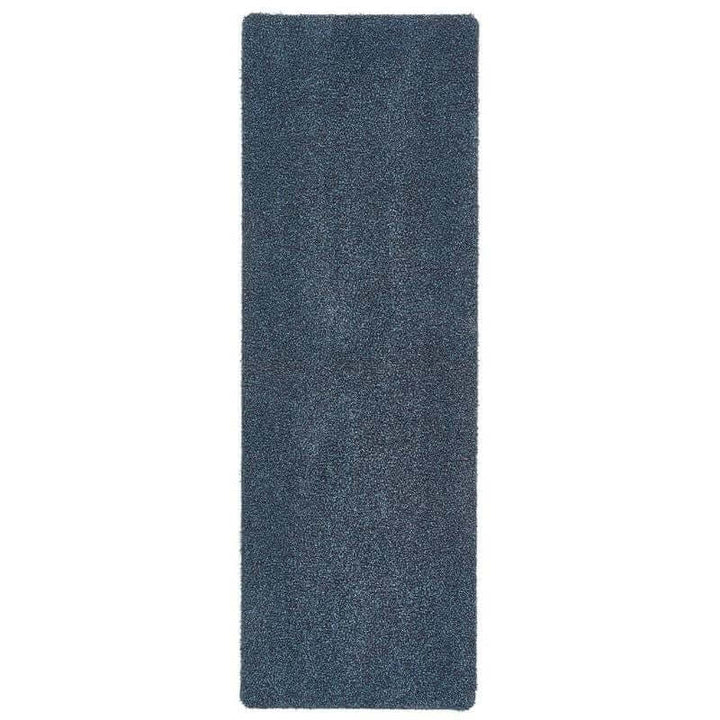 blue cotton plain washable mat