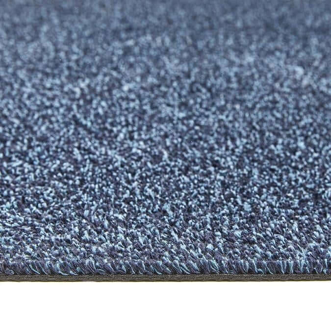 blue cotton plain washable mat