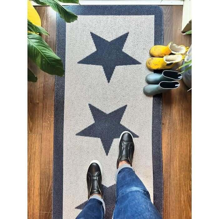 Washable Mat Geometric Star Design