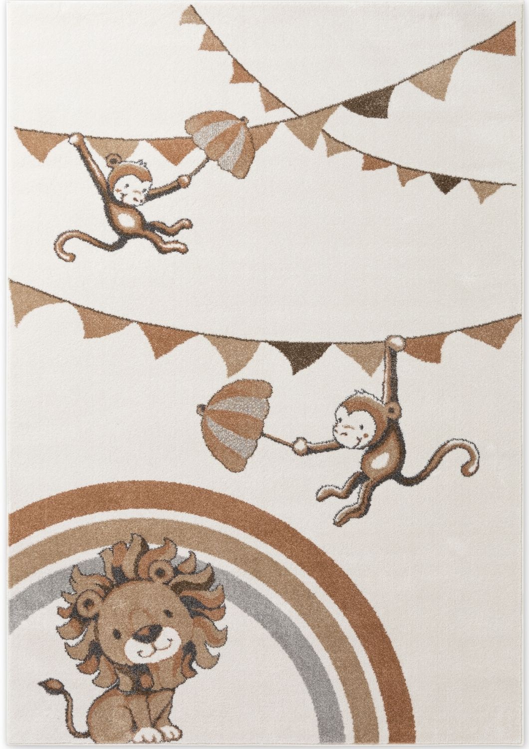 Kids rainbow rug, Heat-insulating, Soft pile, Cream colour | THE RUGS