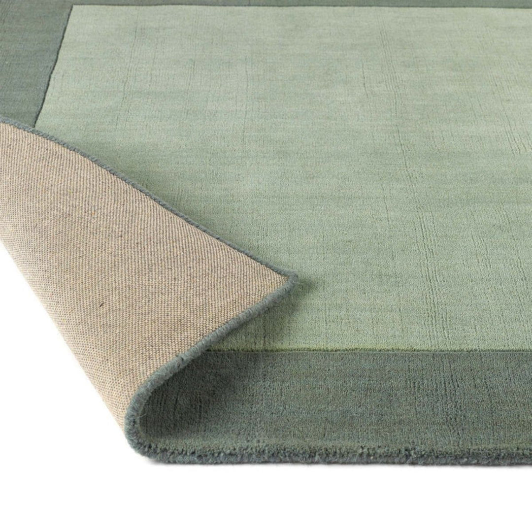 28x41 Rug The Rugs Borders Green Wool Rug - Quality Hand-Loomed