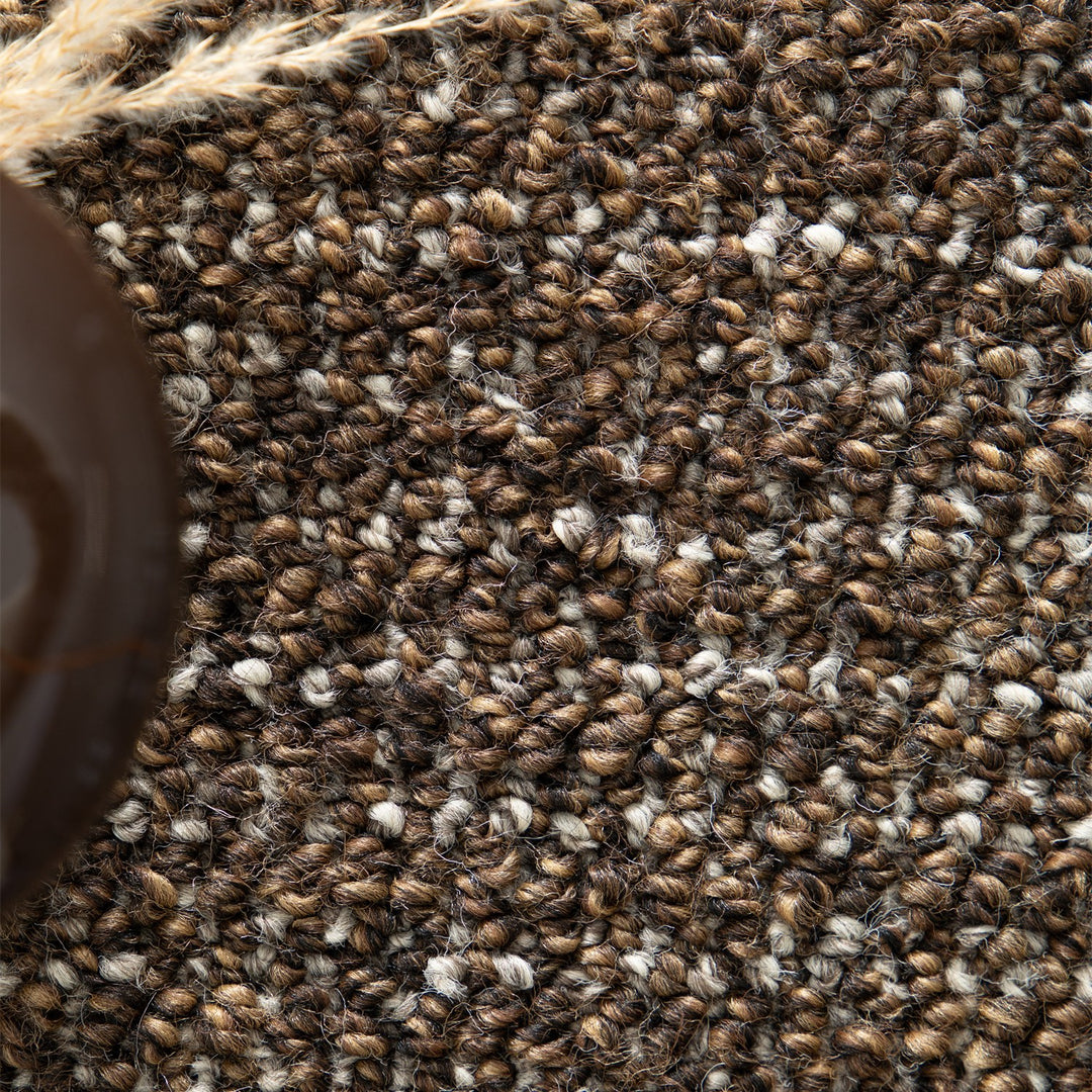 Dune Boucle brown textured rug, close-up of the knobbly texture | The Rugs