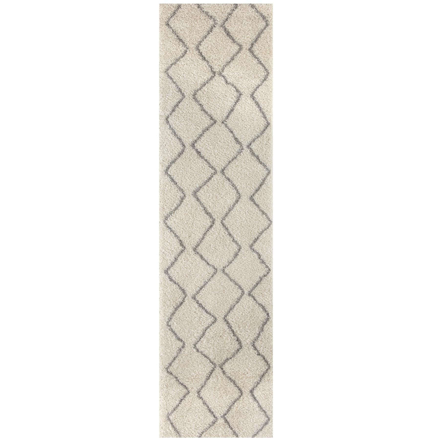 The Rugs Area Rug - Modern Luxury Shaggy Rug Boho Ivory