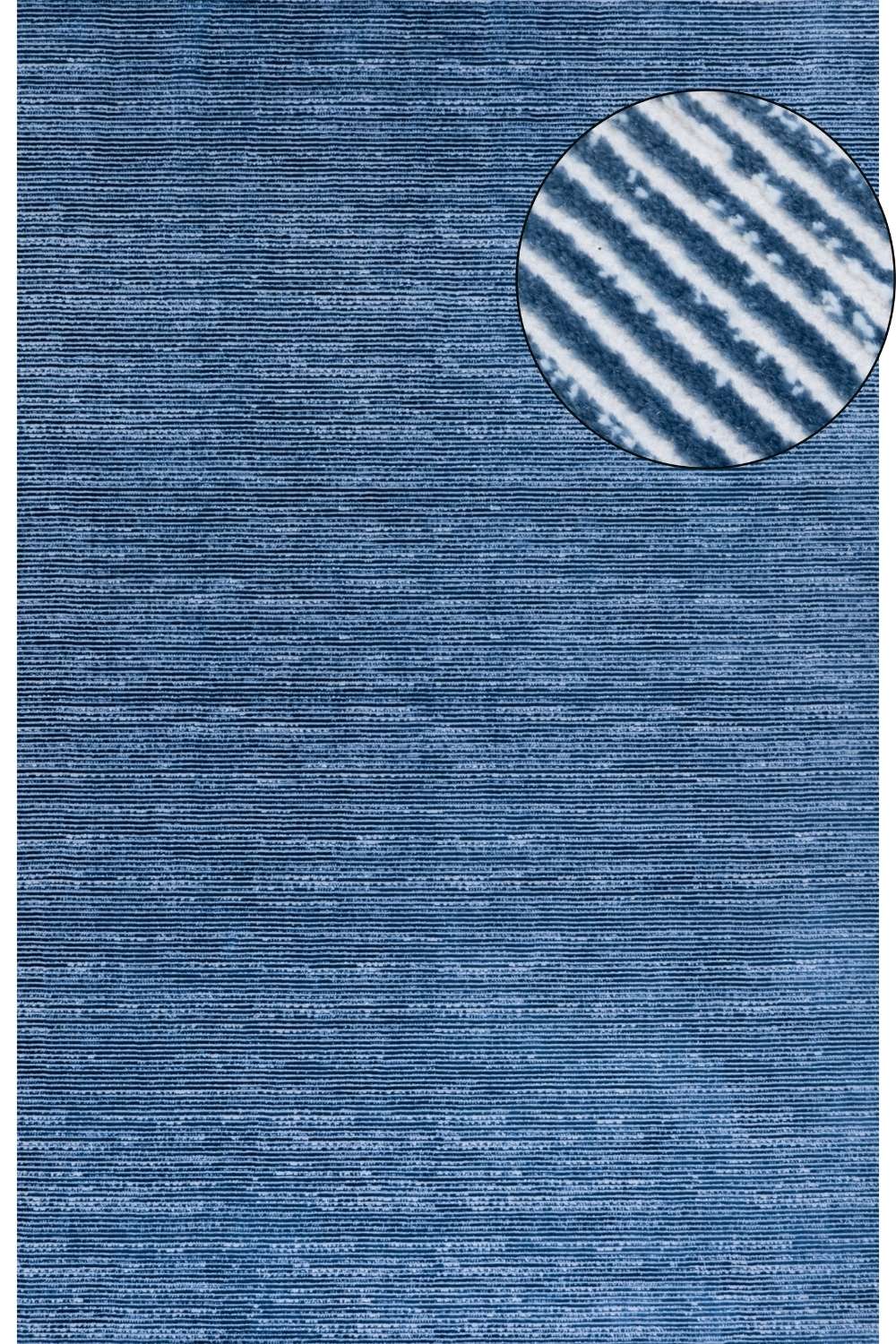 Carmel striped design blue colour rug, anti-static, non-shedding, rectangular and runner rugs | THE RUGS
