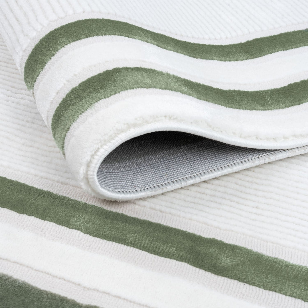 green bordered rug, anti-static, comfortable for every living areas, soft pile, easy care rug.