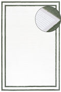Carmel White-Green Bordered Rug | 6060