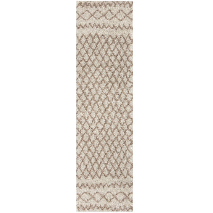 Moroccan Collection Shaggy Rugs in Ivory Beige | 930