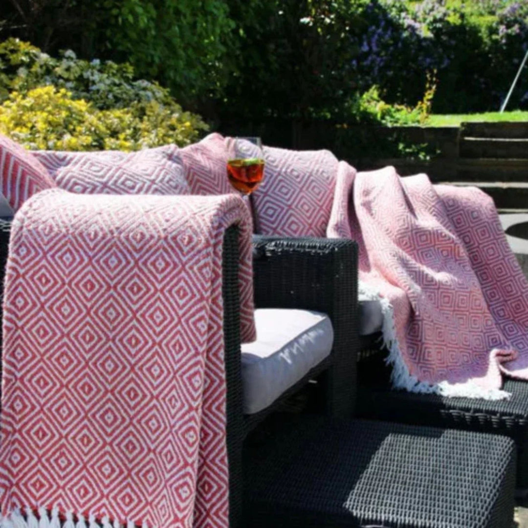 Diamond Design Woven Throw | Luxurious Wool Rug | The Rugs