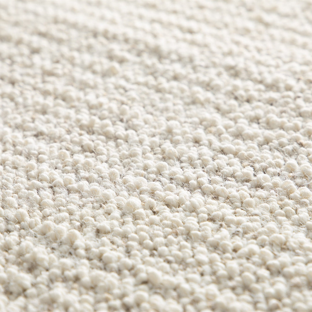 Dune Boucle cream textured rug, close-up of the 10mm pile | The Rugs