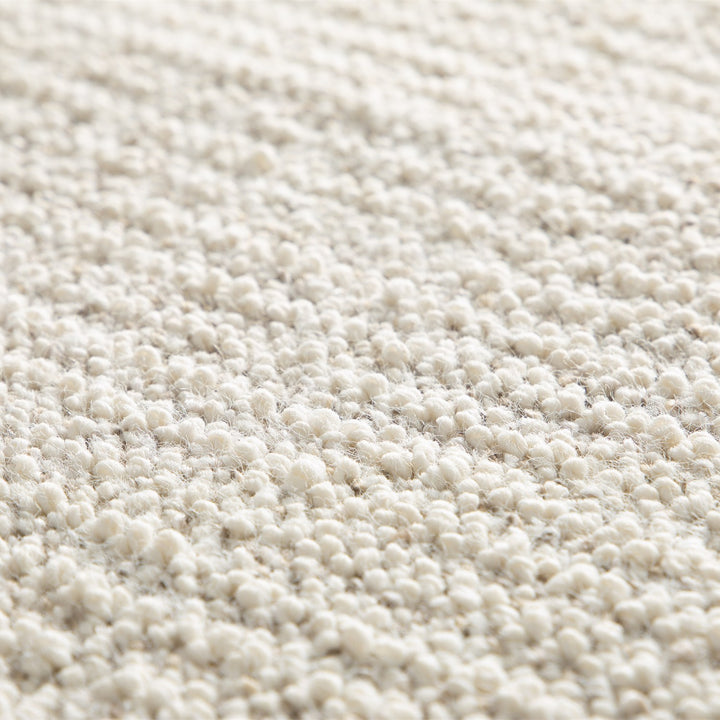 Dune Boucle cream textured rug, close-up of the 10mm pile | The Rugs