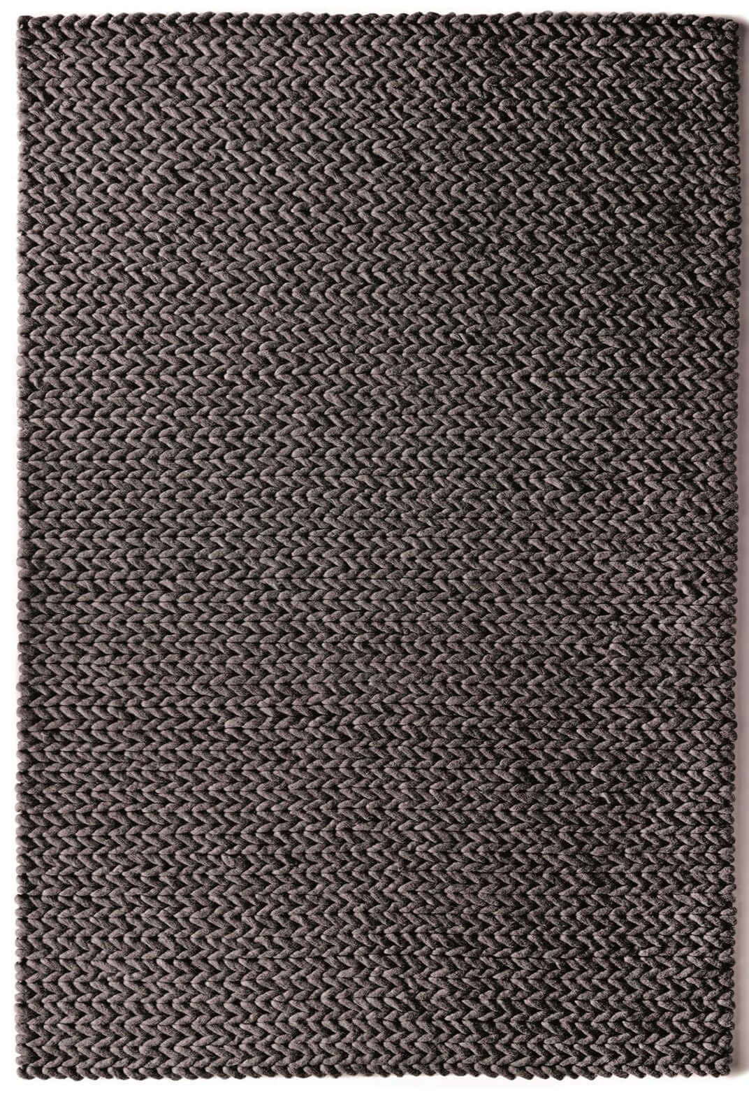 Fusion Dark Grey Braided Wool Rug | Scandinavian Hygge Style