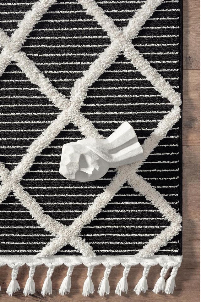 Scandi Indoor Rug Anthracite & White