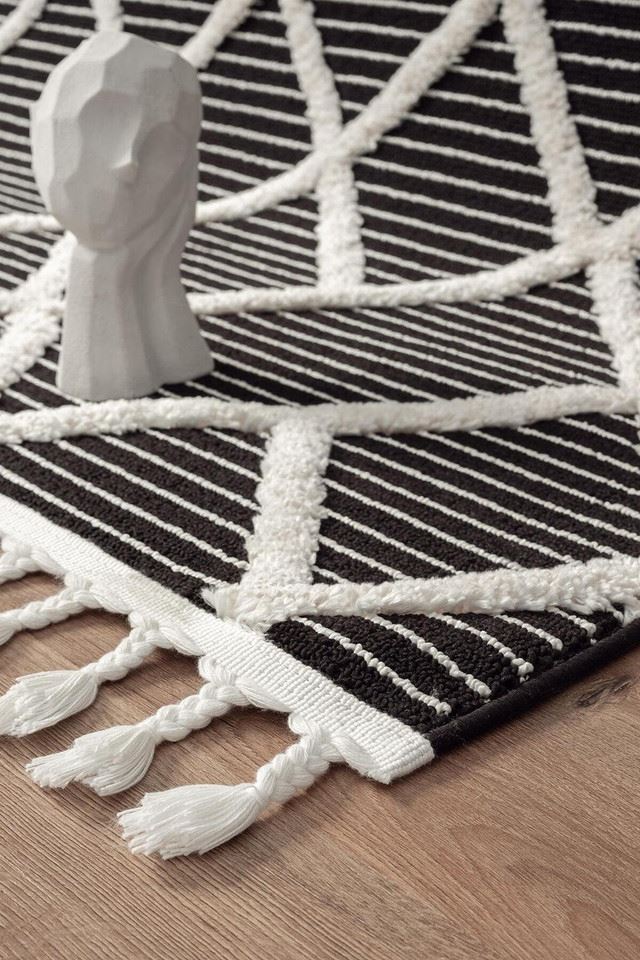 Scandi Indoor Rug Anthracite & White