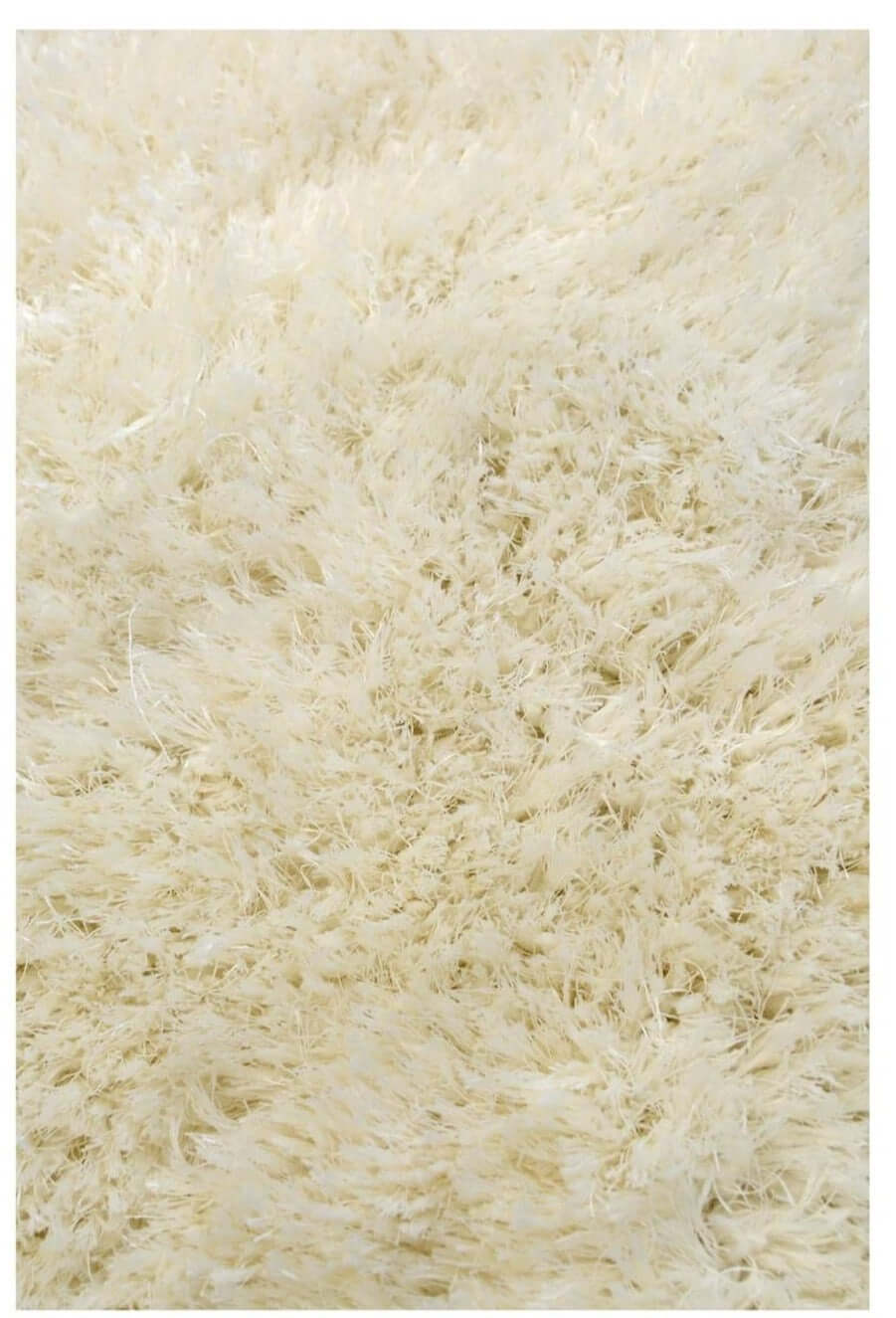 Machine Washable Shaggy Rug Plain Design in White