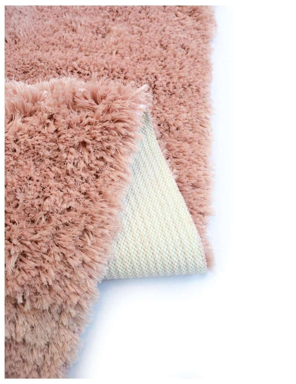 Machine Washable Shaggy Rug Plain Design in Pink