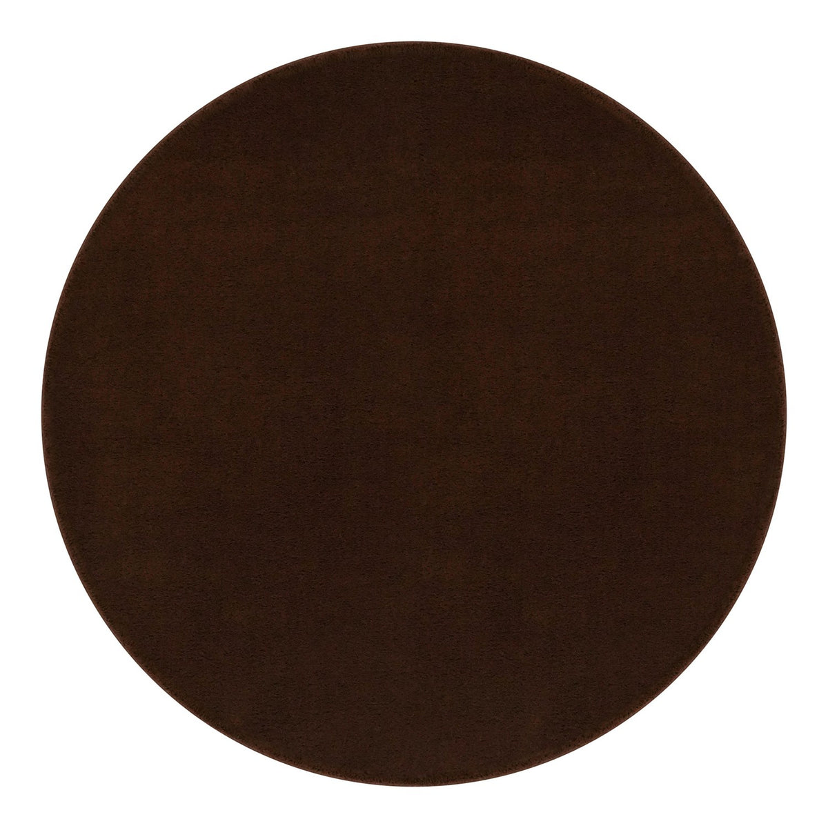 Washmellow dark brown round washable rug, top view | The Rugs