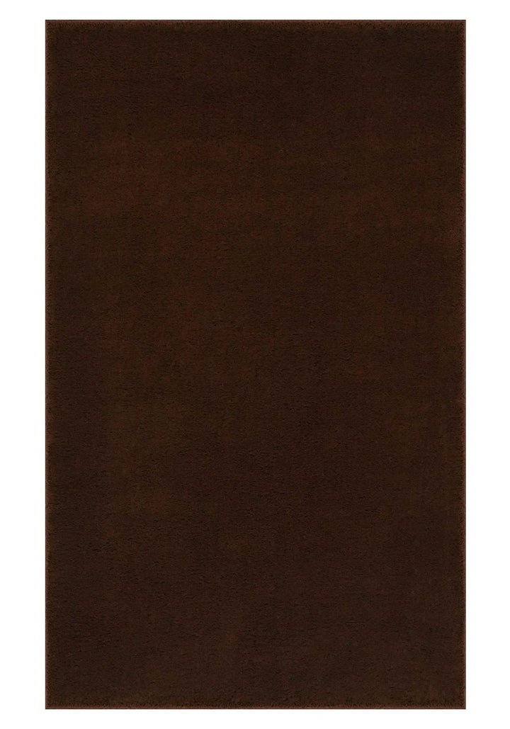 Washmellow dark brown washable rug, top view of the full rectangle rug | The Rugs