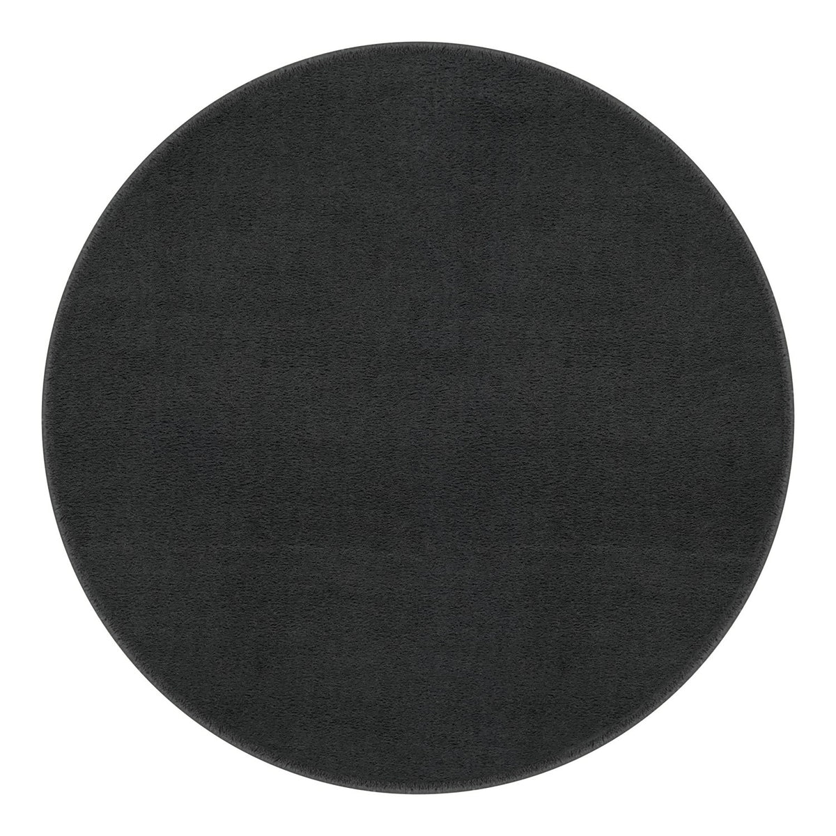 Washmellow dark grey round washable rug, top view | The Rugs