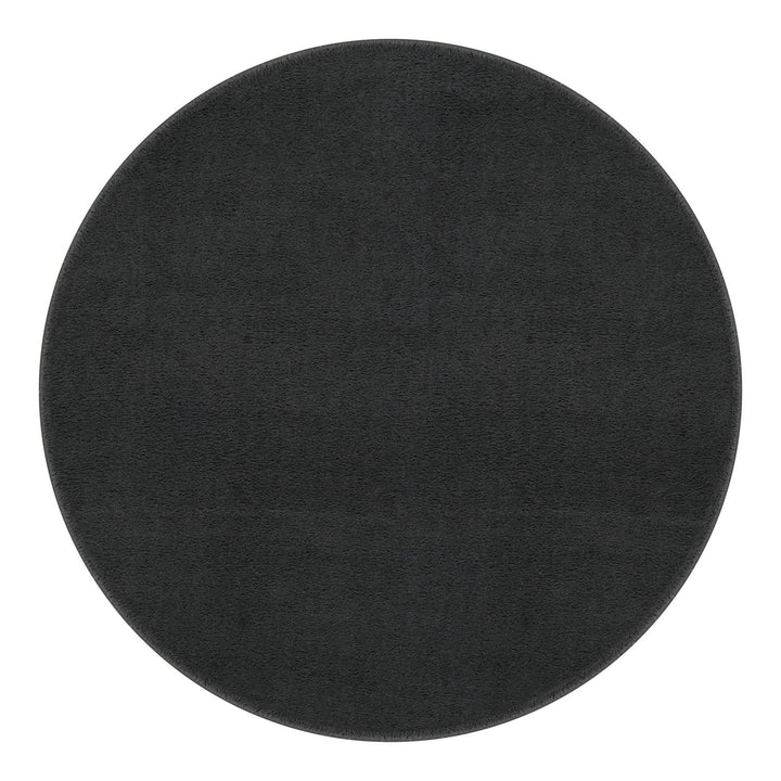 Washmellow dark grey round washable rug, top view | The Rugs
