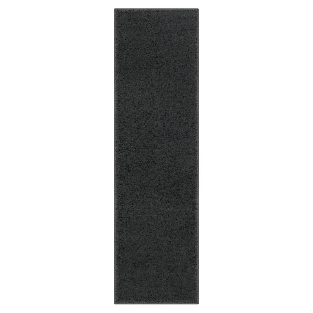 Washmellow dark grey washable runner, top view of the 80x280 runner | The Rugs