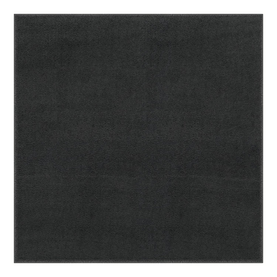Washmellow dark grey square washable rug, top view | The Rugs