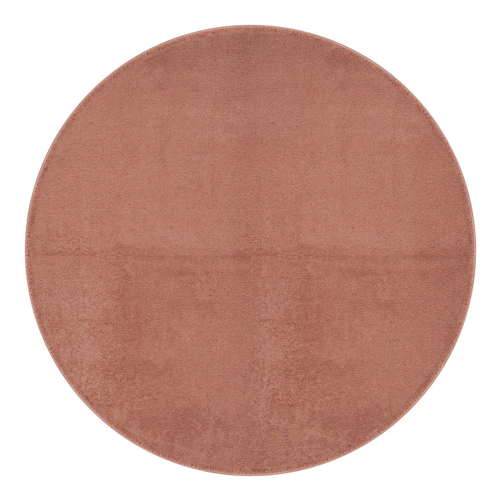 Washmellow dark pink round washable rug, top view | The Rugs