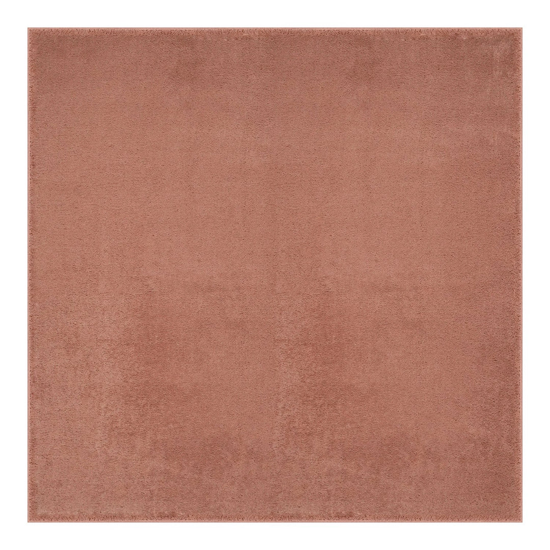 Washmellow dark pink square washable rug, top view | The Rugs