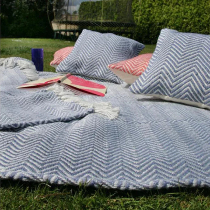 Herringbone Design Woven Throw | Sustainable | The Rugs