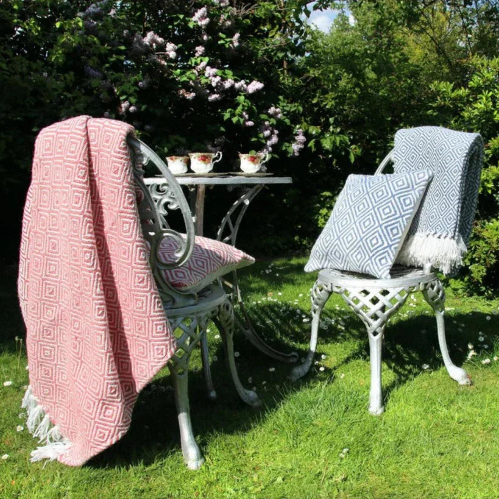 Diamond Design Woven Throw | Luxurious Wool Rug | The Rugs