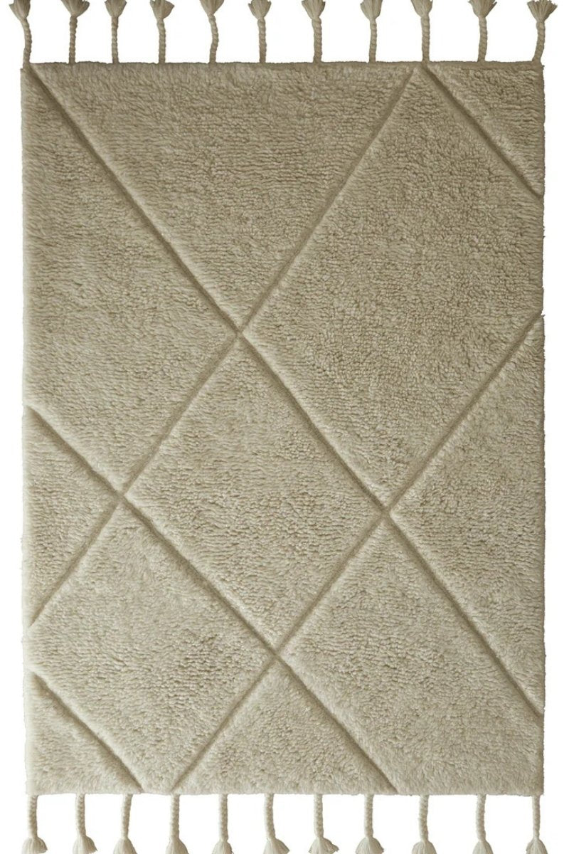 The Rugs Premium Berber Diamond Knotted Wool Rug | Luxury
