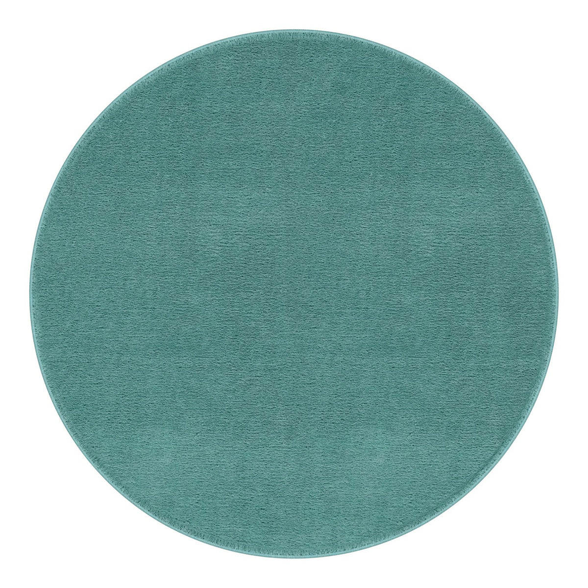 Washmellow duck egg blue round washable rug, top view | The Rugs