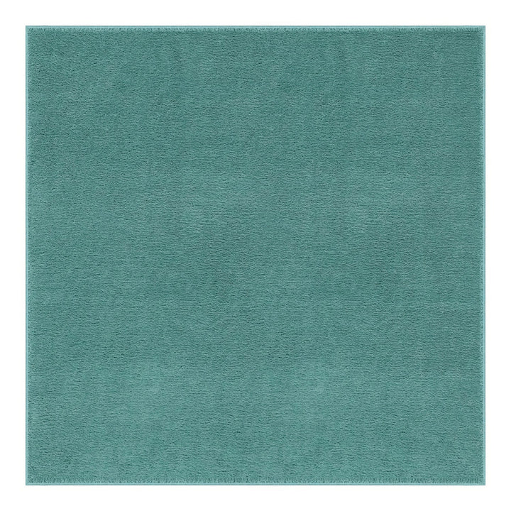 Washmellow duck egg blue square washable rug, top view | The Rugs