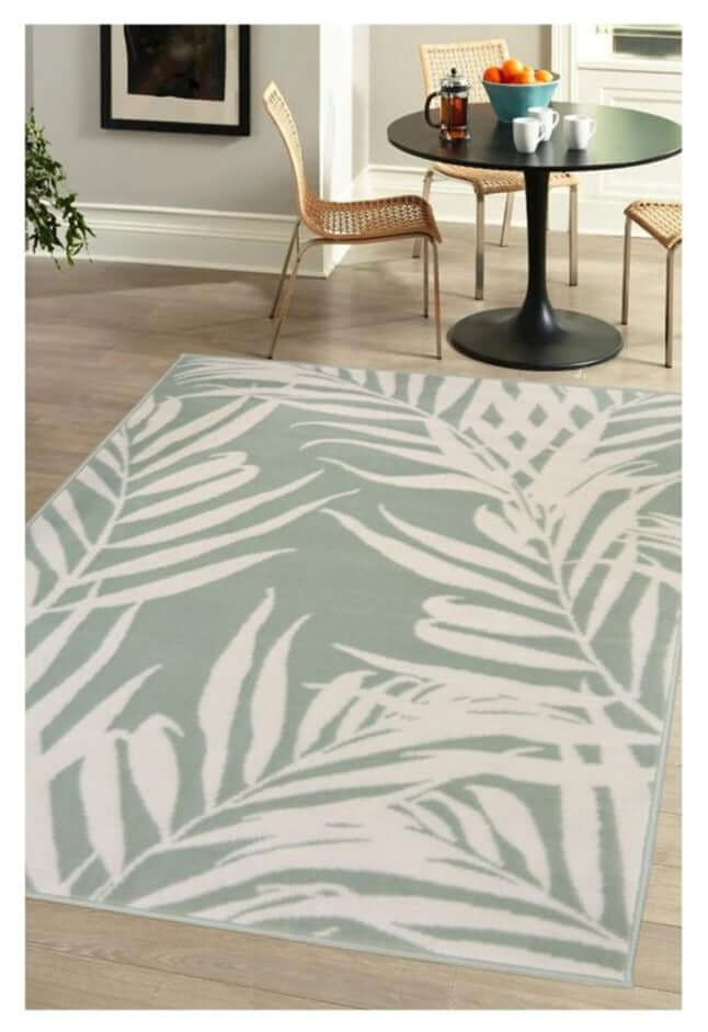Trailing Leaves Design Reversible Outdoor Rug in Green & Brown – The Rugs