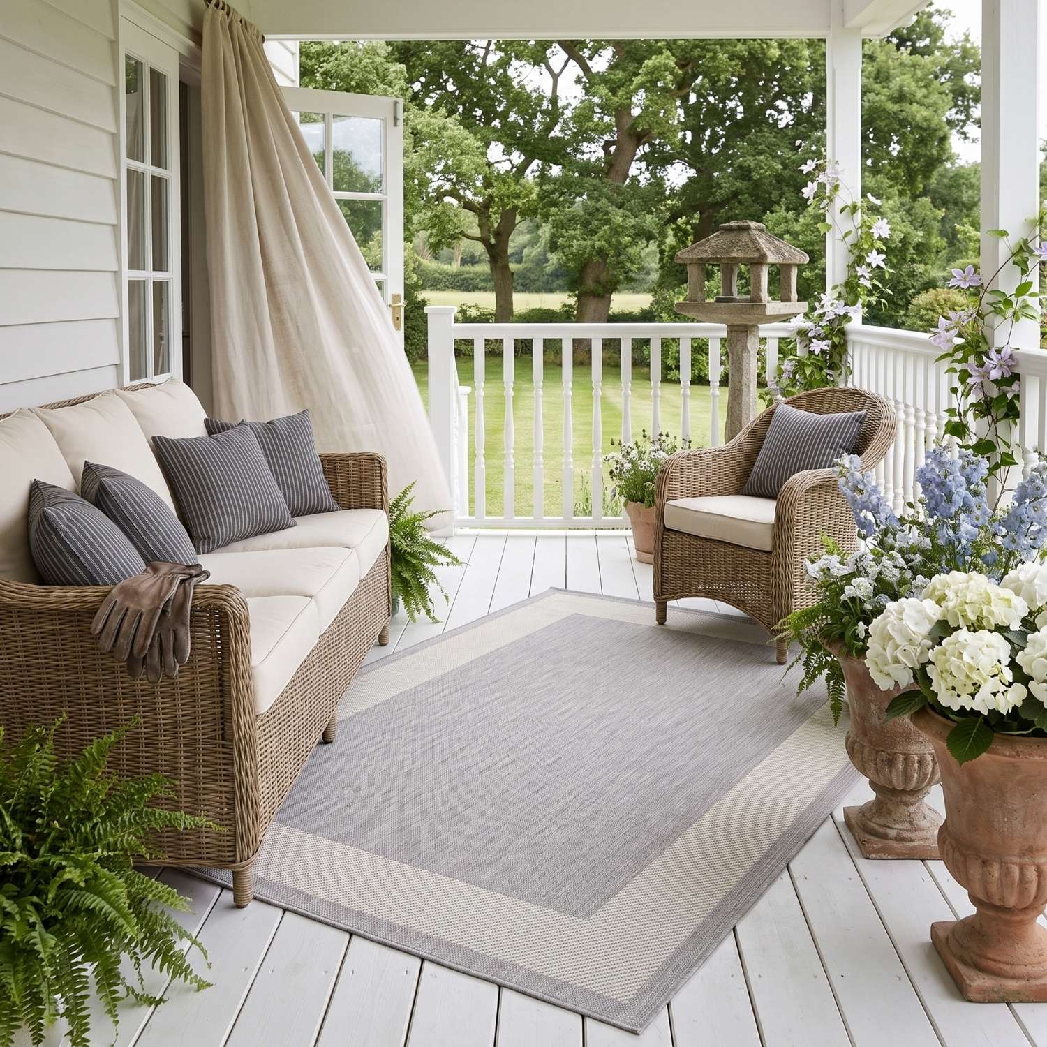 Bordered Design Outdoor Rug for Garden | The Rugs