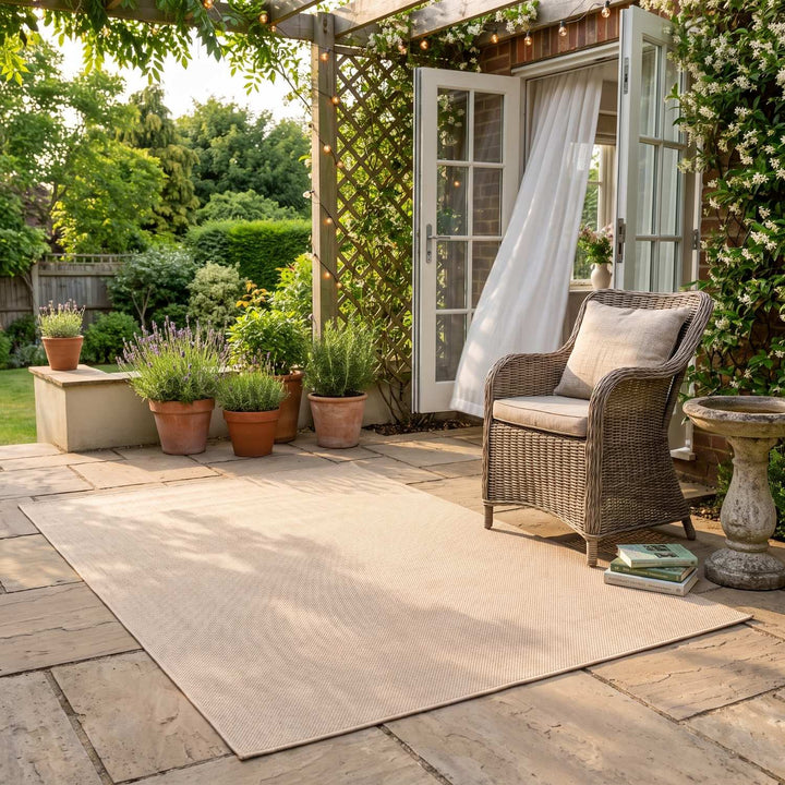 Beige Outdoor Rug for Garden &amp; Patio | Durable &amp; Stylish
