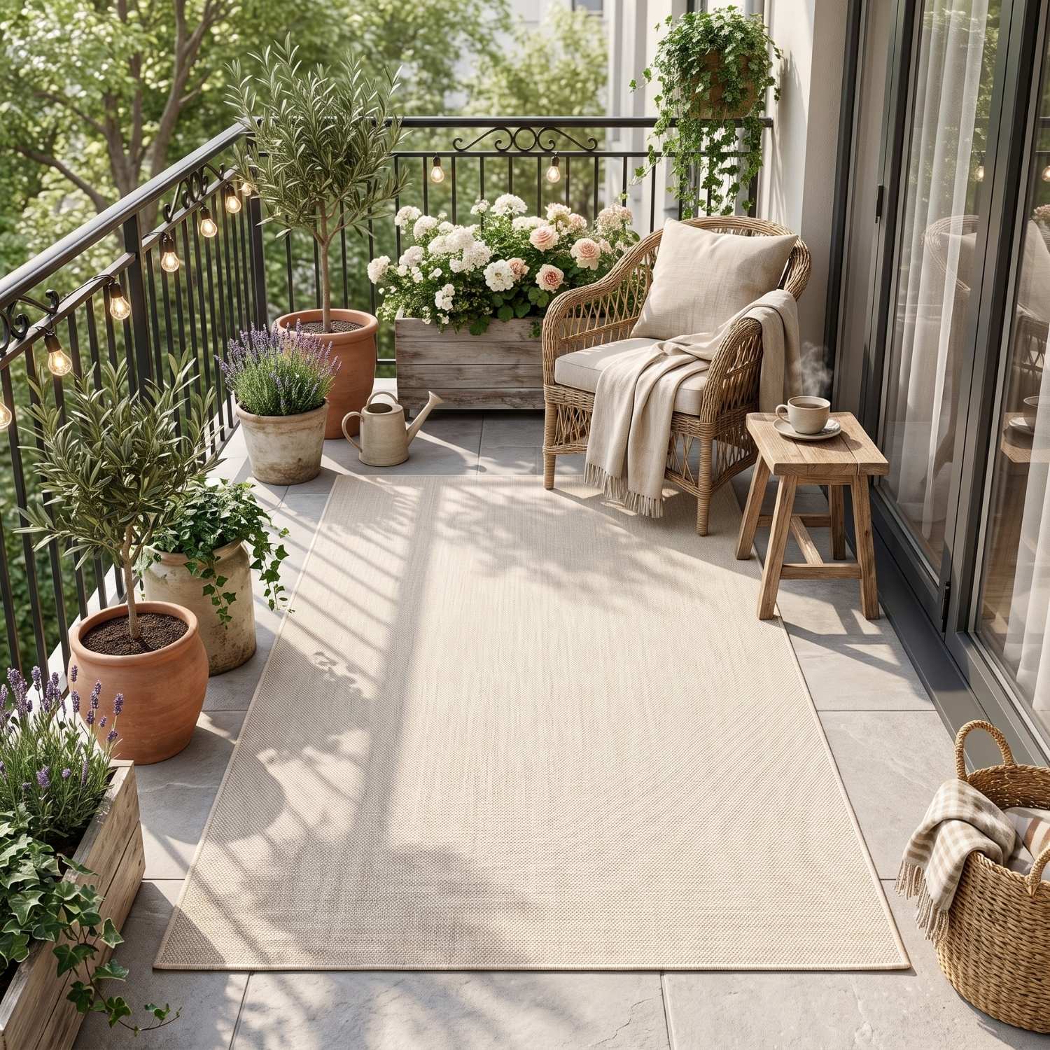 Cream Outdoor Rug for Garden & Patio | The Rugs