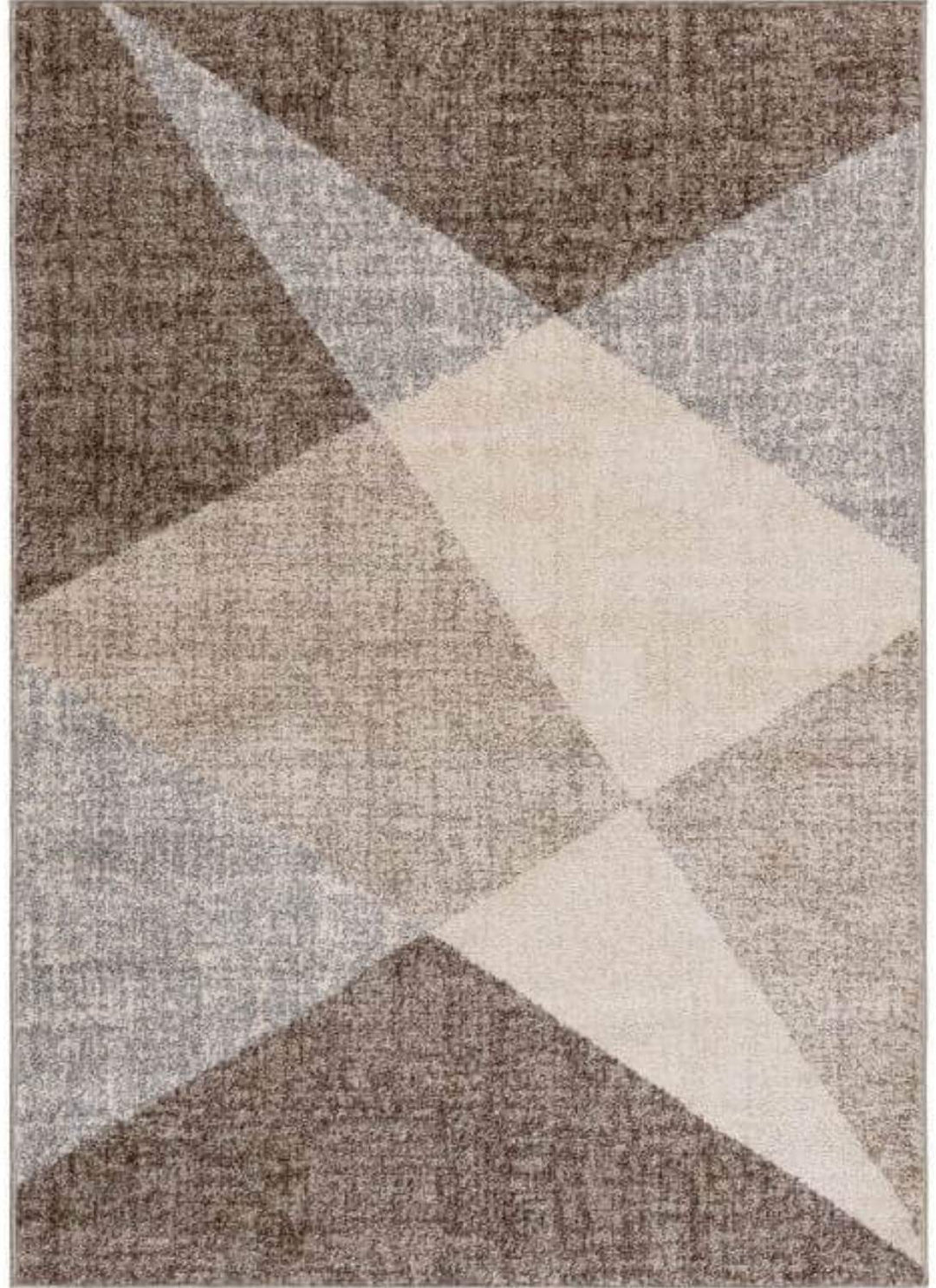 THE RUGS Soft Area Rug – Modern Luxury Fluffy Lines Rug in Beige