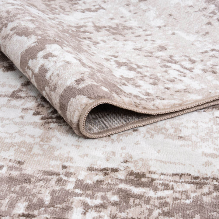 Elaris brown abstract rug, jute backing, anti-static, polypropylene material | The Rugs