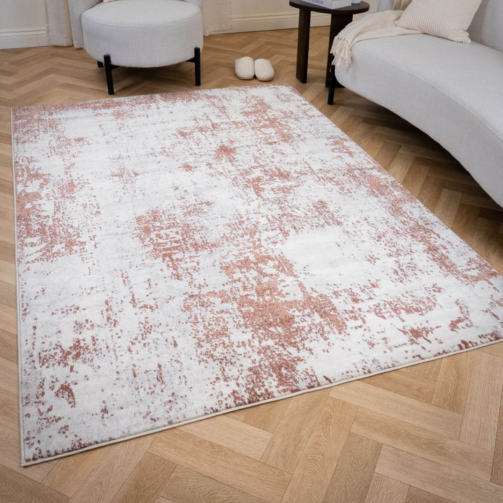 Elaris rose abstract rug, jute backing, hardwearing, polypropylene material | The Rugs