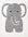 Gray elephant rug on a white background