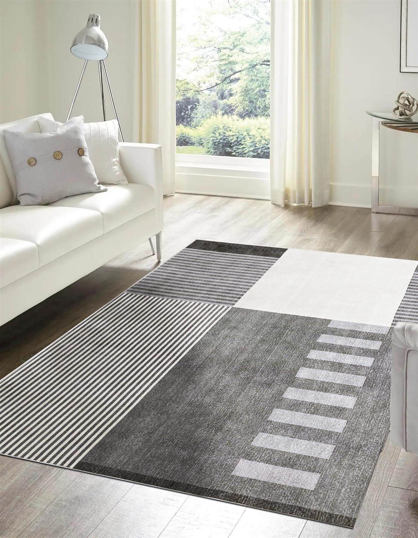Tokyo Geo Blocks Grey Rug | Modern Design | The Rugs