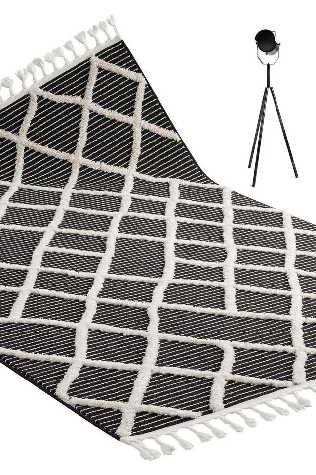 Scandi Indoor Rug Anthracite & White