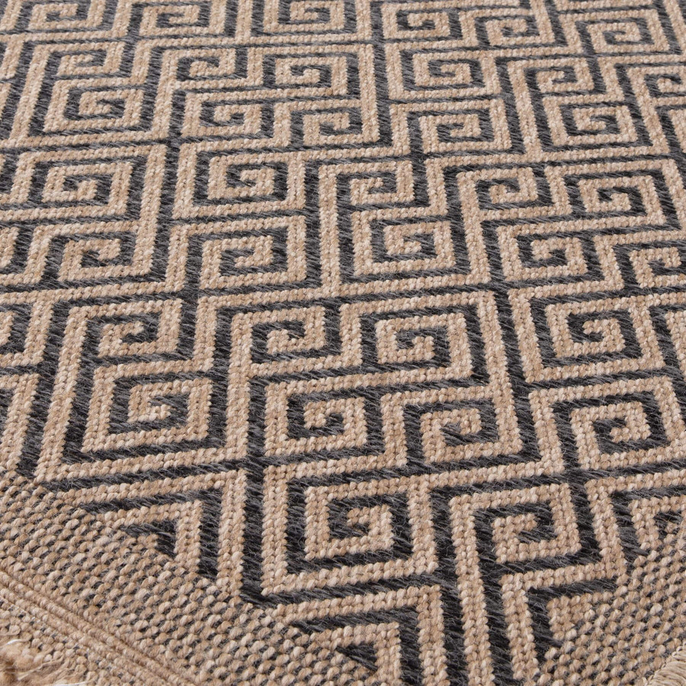 Jute-Look Dark Grey Outdoor Rugs for Garden | Durable