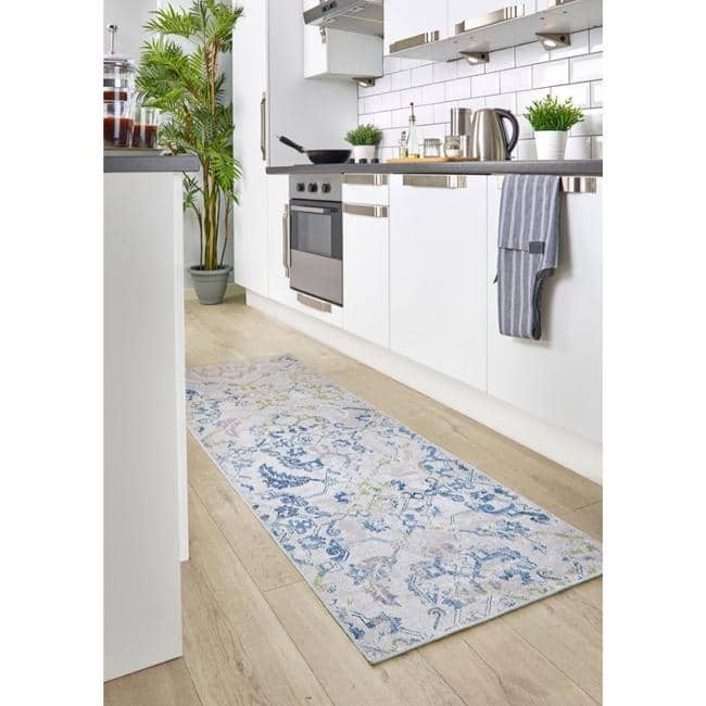 Washable Floral Rug