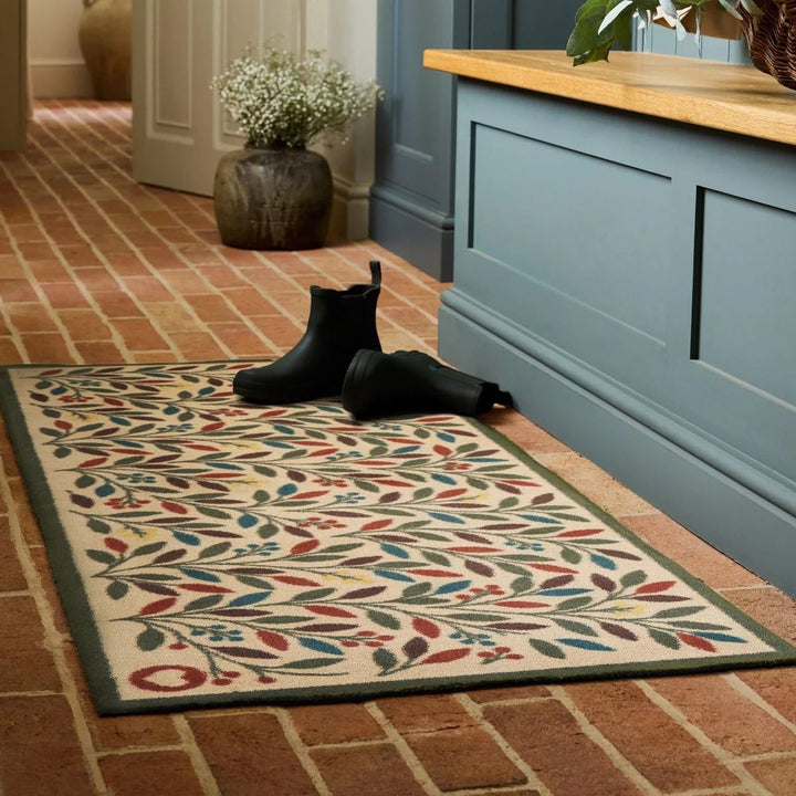 Eco-Friendly Nature Light Florals Mat Washable, Non-slip | The Rugs